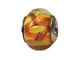 Zable™ Sterling Silver Murano Glass-Gold/Brown Bead / Charm
