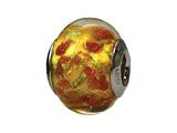 Zable™ Sterling Silver Murano-Gold Copper Glitt Murano Glass Bead / Charm