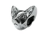 Zable™ Sterling Silver Chihauhua 2-Sided Bead / Charm