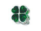 Zable™ Sterling Silver 4-Leaf Clover with Green Pandora Compatible Bead / Charm