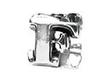 Zable™ Sterling Silver Open Initial "F" Bead / Charm
