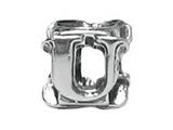 Zable™ Sterling Silver Open Initial "U" Pandora Compatible Bead / Charm