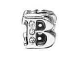 Zable™ Sterling Silver Cz Initial "B" Bead / Charm