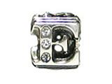 Zable™ Sterling Silver Cz Initial "E" Bead / Charm
