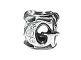 Zable™ Sterling Silver Cz Initial "G" Bead / Charm
