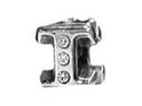 Zable™ Sterling Silver Cz Initial "I" Bead / Charm