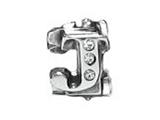 Zable™ Sterling Silver Cz Initial "J" Bead / Charm