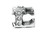 Zable™ Sterling Silver Cz Initial "L" Bead / Charm