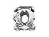 Zable™ Sterling Silver Cz Initial "O" Bead / Charm