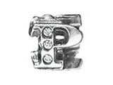 Zable™ Sterling Silver Cz Initial "P" Bead / Charm