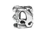 Zable™ Sterling Silver Cz Initial "Q" Bead / Charm