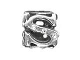 Zable™ Sterling Silver Cz Initial "S" Bead / Charm
