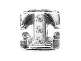 Zable™ Sterling Silver Cz Initial "T" Bead / Charm