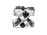 Zable™ Sterling Silver Cz Initial "X" Bead / Charm