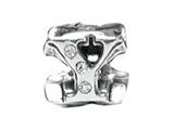 Zable™ Sterling Silver Cz Initial "Y" Bead / Charm