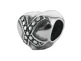 Zable™ Sterling Silver Heart With Beaded "X" Bead / Charm