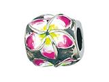 Zable™ Sterling Silver Plumeria Enamel Pandora Compatible Bead / Charm