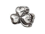 Zable™ Sterling Silver Shamrock Bead / Charm