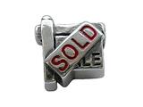 Zable™ Sterling Silver Sold Sign Pandora Compatible Bead / Charm