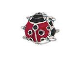 Zable™ Sterling Silver Enamel Ladybug Bead / Charm