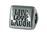 Zable™ Sterling Silver Tri Live/love/laugh Bead / Charm