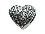 Zable™ Sterling Silver Best Mom Bead / Charm