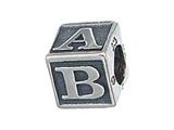 Zable™ Sterling Silver Baby Block Pandora Compatible Bead / Charm