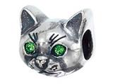 Zable™ Sterling Silver Cat Face Pandora Compatible Bead / Charm