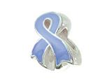 Zable™ Sterling Silver Awareness Ribbon Light Blue Pandora Compatible Bead / Charm