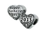 Zable™ Sterling Silver Happy Mothers Day 2013 Bead / Charm