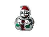 Zable™ Sterling Silver Snowman with Enamel and Crystals  Bead / Charm