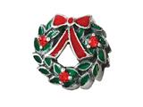 Zable™ Sterling Silver Wreath with Enamel and Crystals Pandora Compatible Bead / Charm