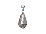 Zable™ White Drop with silver Accents with clip Bead / Charm