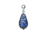 Zable™ Blue Drop with silver Accents with clip Bead / Charm