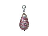 Zable™ Pink Drop with silver Accents with clip Bead / Charm