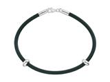 Zable™ Sterling Silver 7 inch by 3mm Rubber Bracelet for Bead / Charm