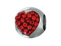 Zable™ Sterling Silver Heart with Red Crystals Pandora Compatible Bead / Charm