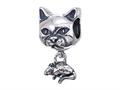 Zable™ Sterling Silver Cat With Mouse Bead / Charm