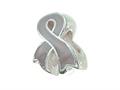 Zable™ Sterling Silver Awareness Ribbon Grey Pandora Compatible Bead / Charm