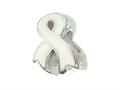 Zable™ Sterling Silver Awareness Ribbon White Pandora Compatible Bead / Charm