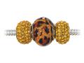 Zable™ Sterling Silver Leopard Print Trio Bead Set (Bracelet not included)