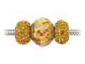 Zable™ Sterling Silver Gold Theme Trio Bead Set (Bracelet not included)