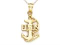14kt Yellow Gold US Navy Pendant with Anchor - Free Chain Included