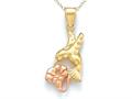 14kt Two Tone Gold  Hummingbird Pendant - Free Chain Included