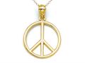 14kt Yellow Gold Peace Sign Pendant - Free Chain Included