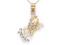 14kt Two Tone Frog Pendant - Free Chain Included