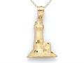 14kt Yellow Gold Polished Lighthouse Pendant - Free Chain Included