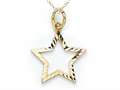 14kt Yellow Gold Small Diamond Cut Star Charm Pendant - Free Chain Included