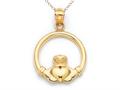 14kt Yellow Gold Medium Claddagh Pendant - Free Chain Included