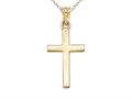 14kt Yellow Gold Large Polished Cross Pendant - Free Chain Included